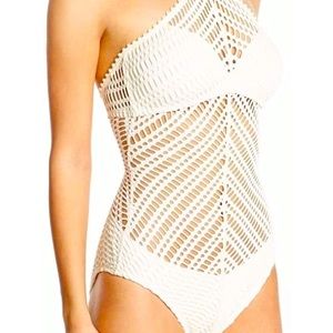 Robin Piccone Sophia Crochet One Piece Swimsuit